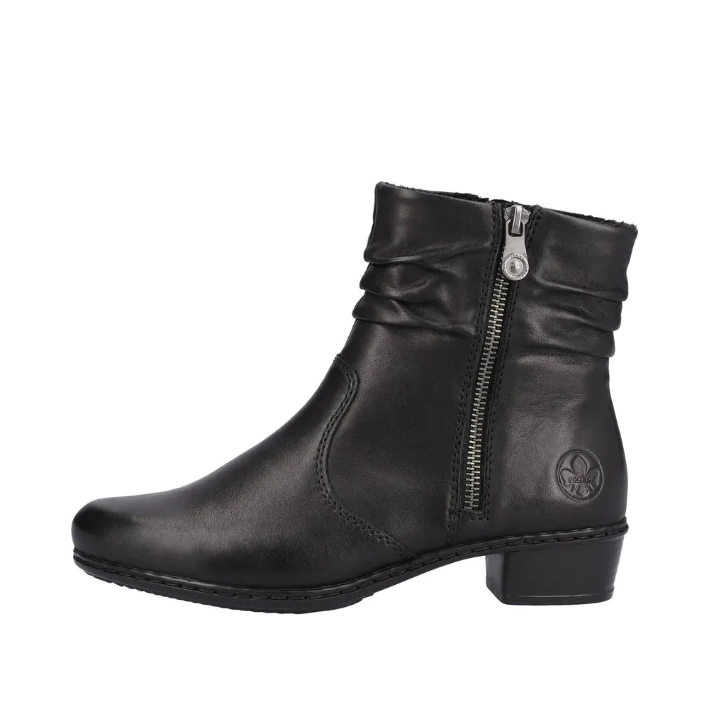 Rieker Schuhe Y0756-00 Schwarz mit Reißverschluss