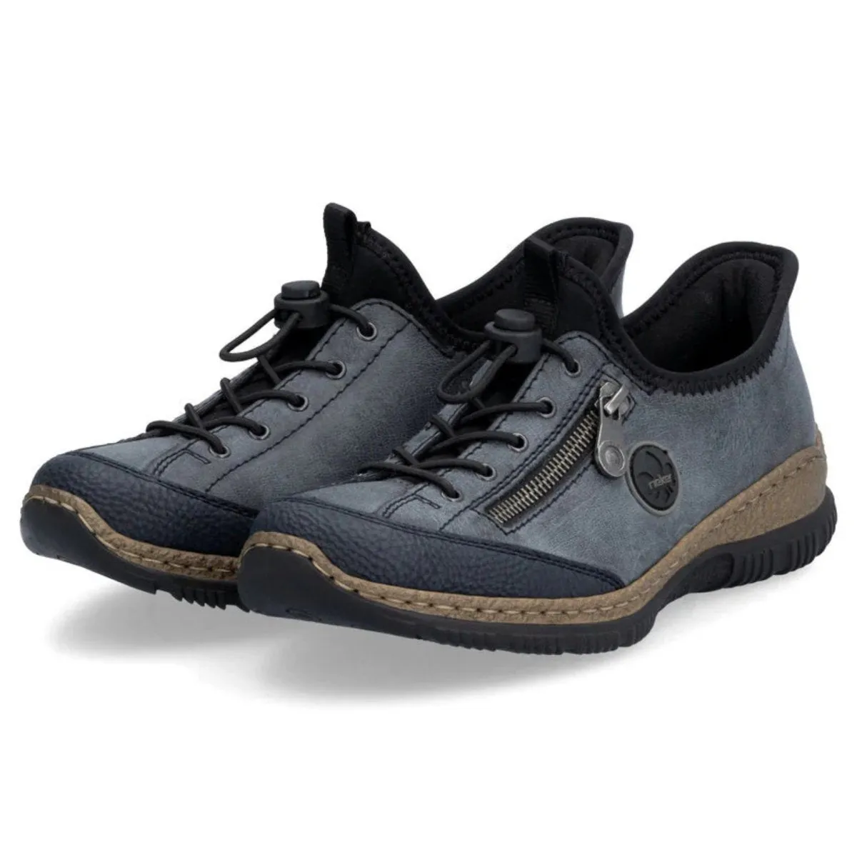 Rieker Damen N3267-14 Kitty Pazifik/Atlantik/Schwarz Leder Rieker Schuhe