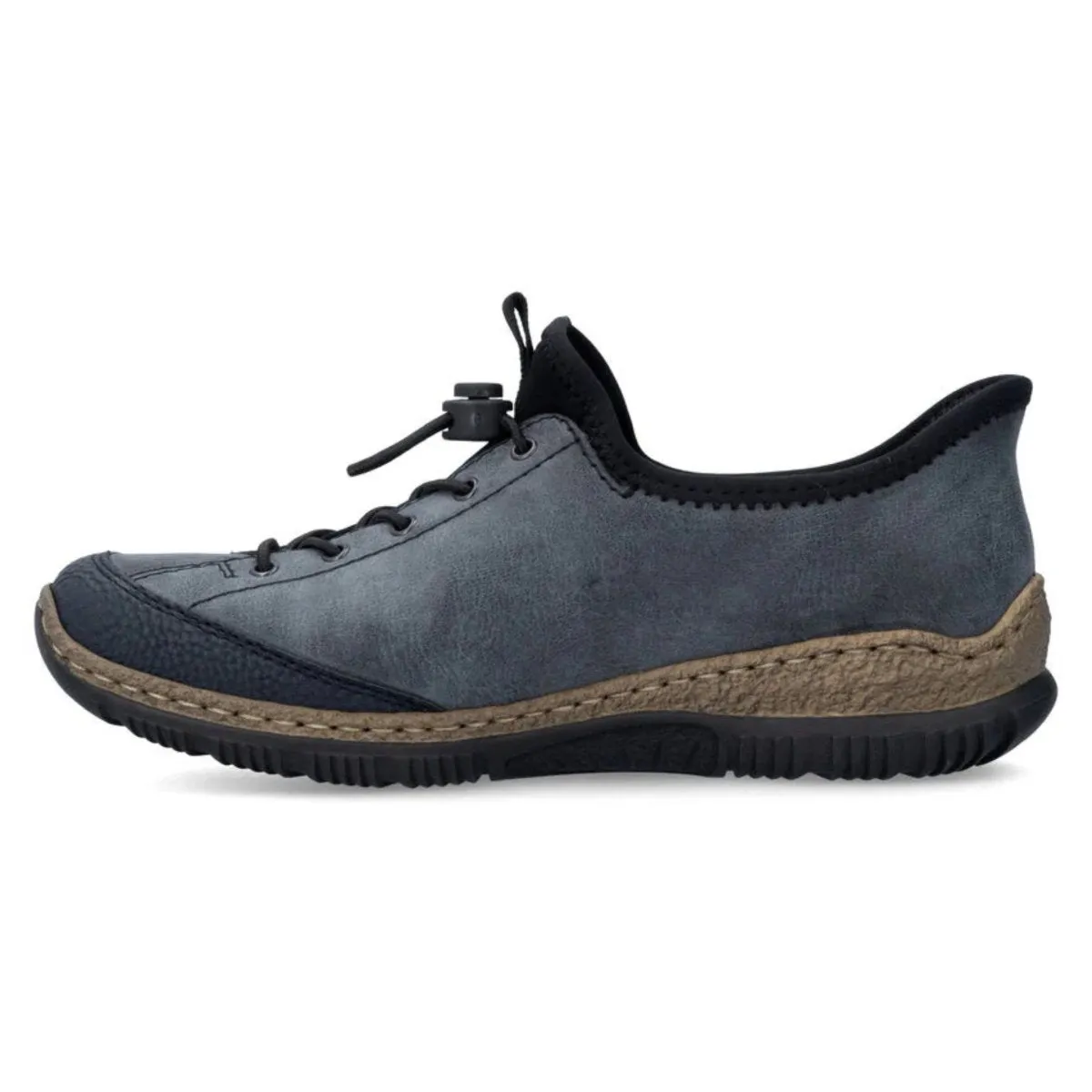 Rieker Damen N3267-14 Kitty Pazifik/Atlantik/Schwarz Leder Rieker Schuhe