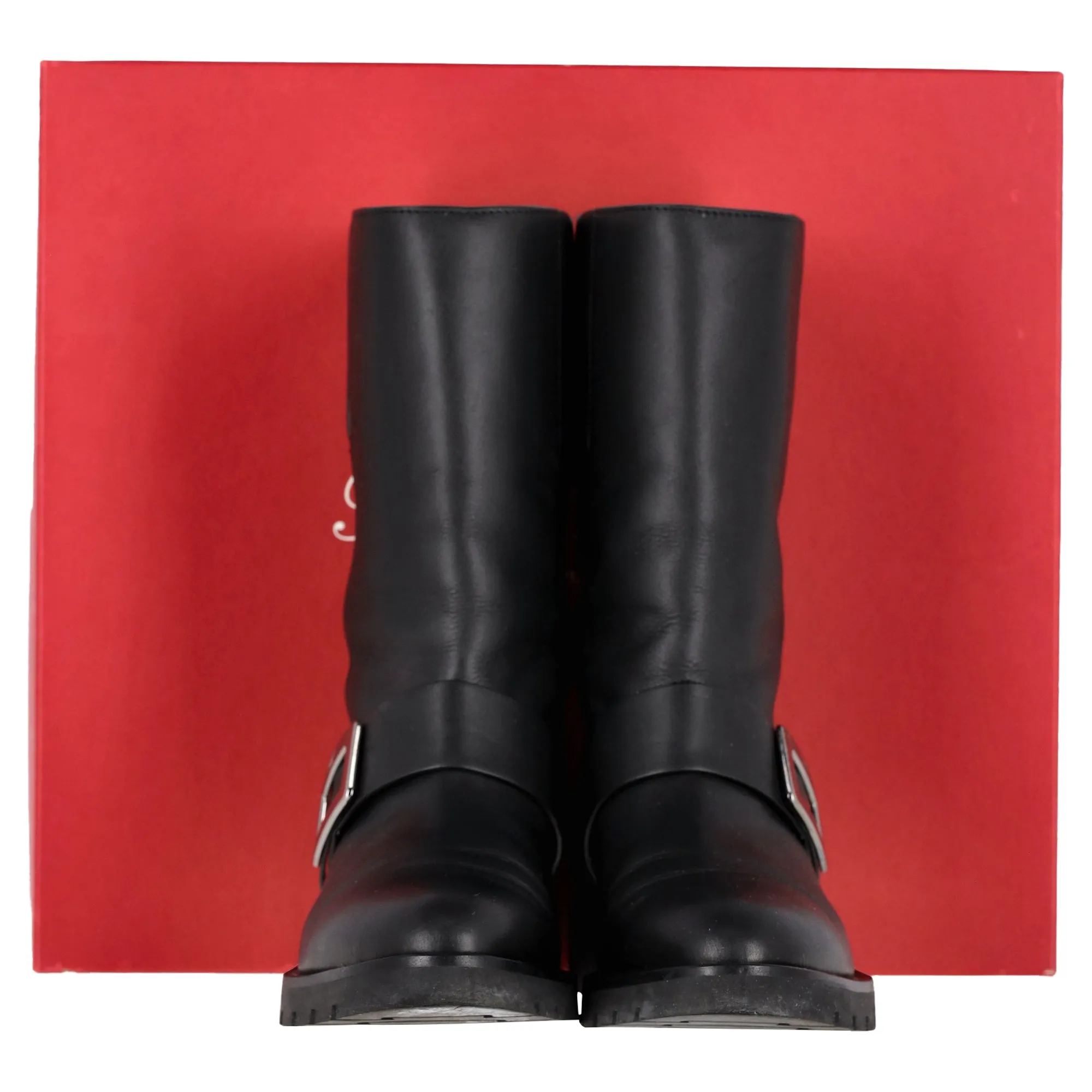 Roger Vivier Schnallen-Stiefel in schwarzem Leder