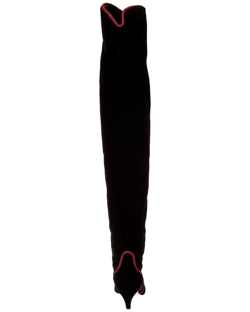 Roger Vivier Samt-Over-the-Knee-Stiefel