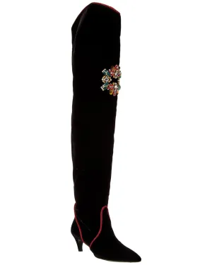 Roger Vivier Samt-Over-the-Knee-Stiefel