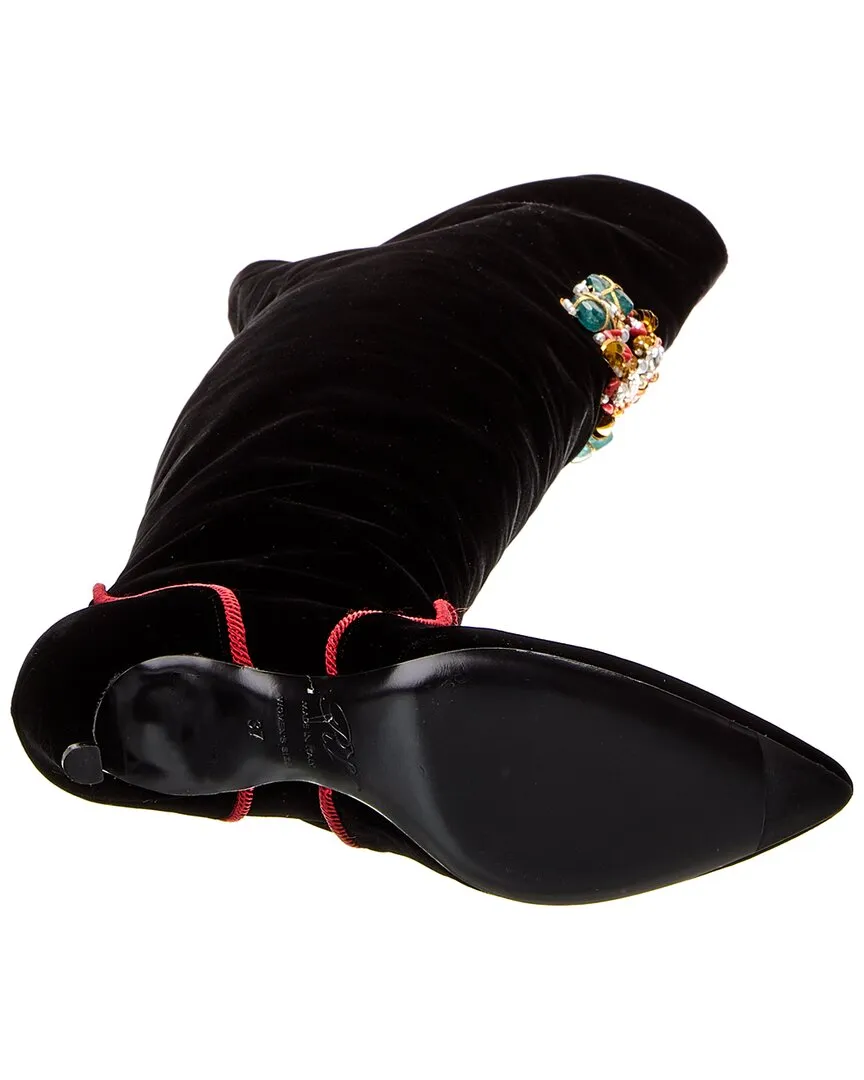 Roger Vivier Samt-Over-the-Knee-Stiefel