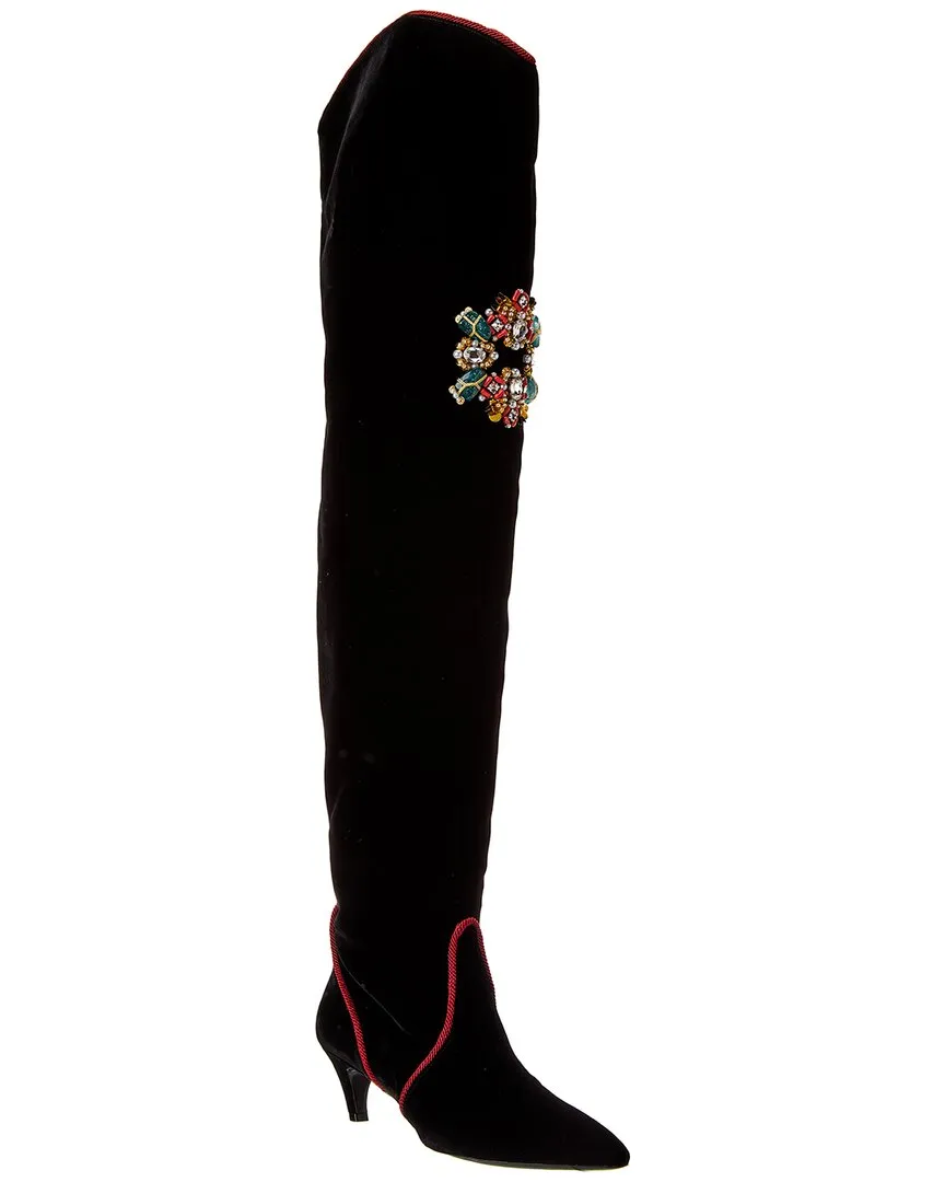 Roger Vivier Samt-Over-the-Knee-Stiefel