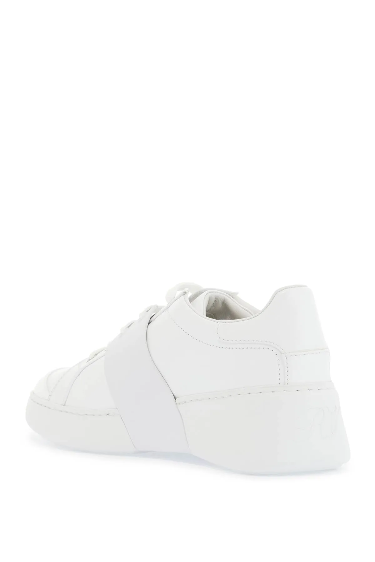 Roger Vivier Weiße Ledersneaker Viv Skate Mit Strasssteinen Schuhe_Roger-Vivier