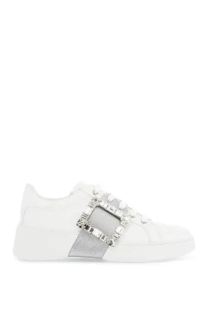 Roger Vivier Weiße Viv Skate Sneakers Mit Strass-Schnallen