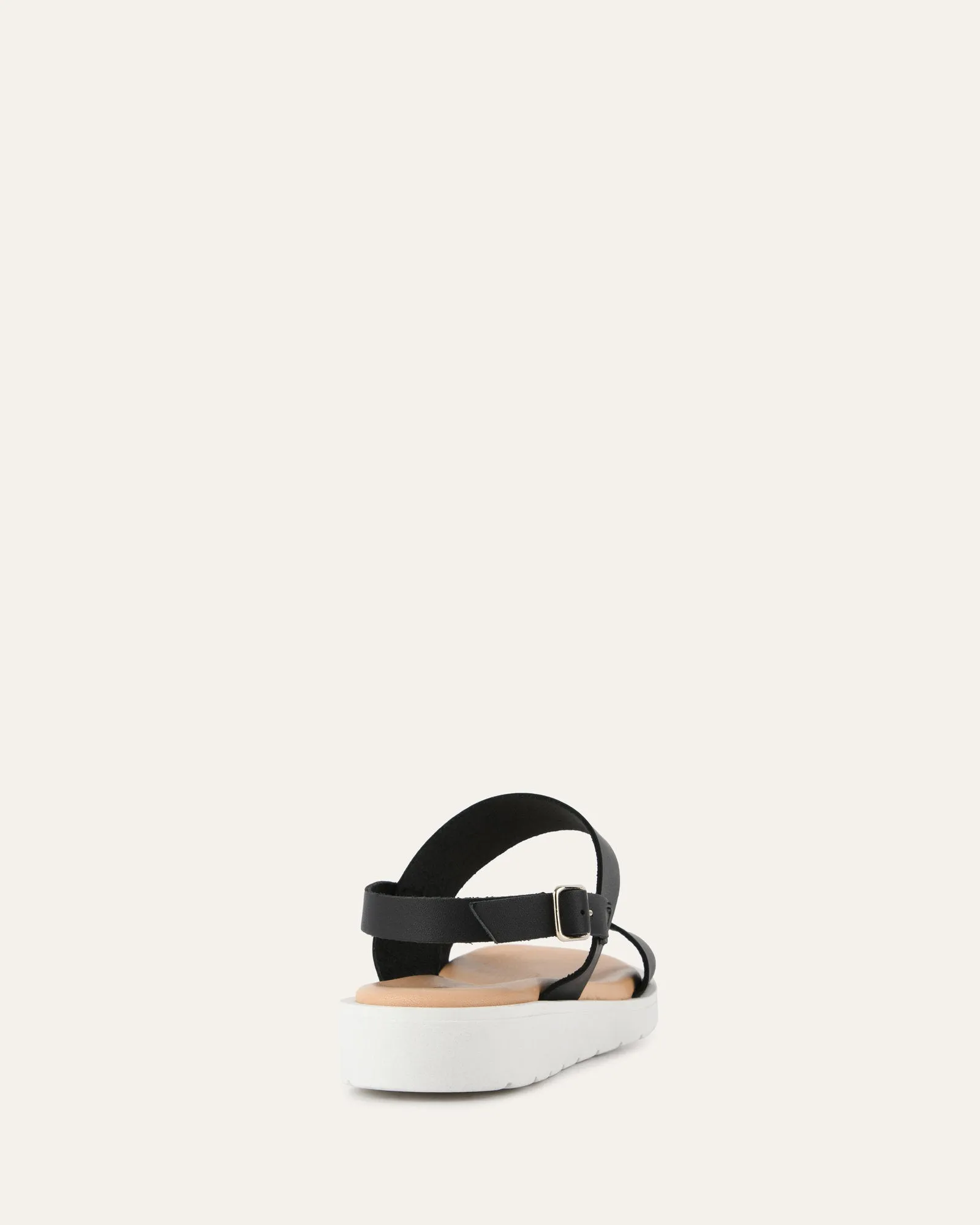 ROSALIE FLACH SANDALEN AUS SCHWARZEM LEDER