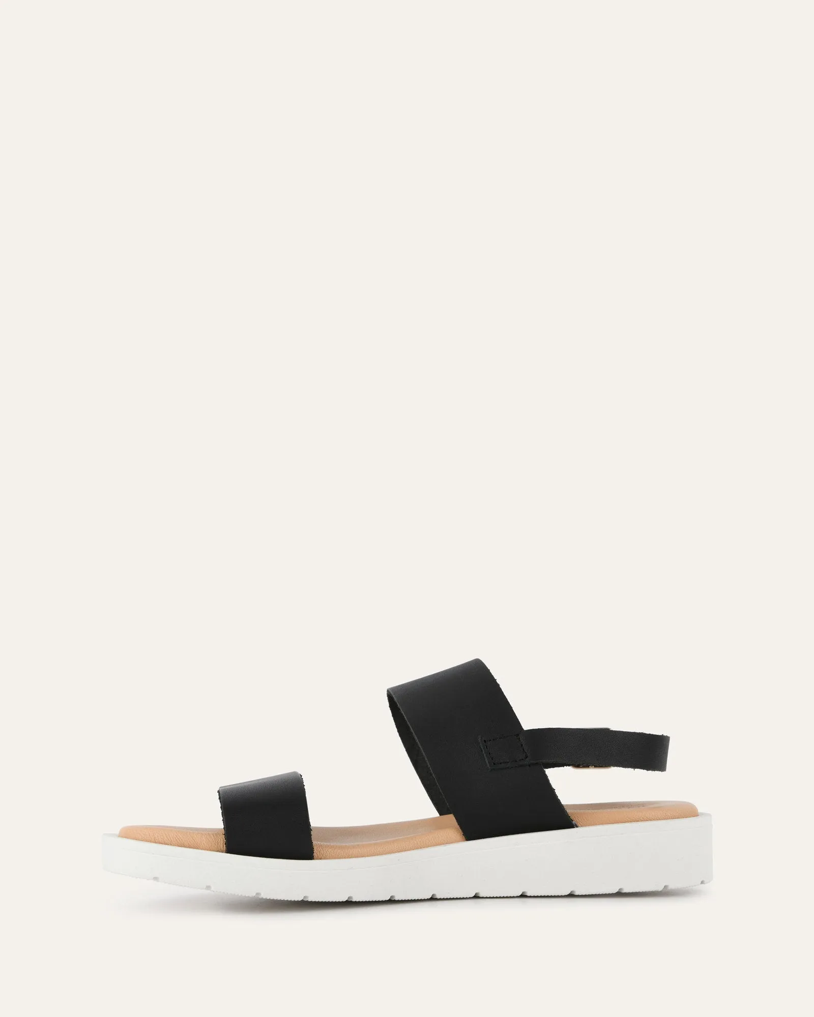 ROSALIE FLACH SANDALEN AUS SCHWARZEM LEDER