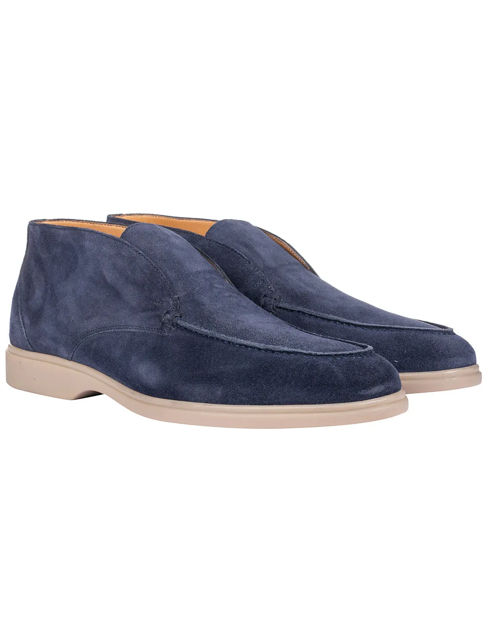 Suede Knöchelstiefel Marineblau