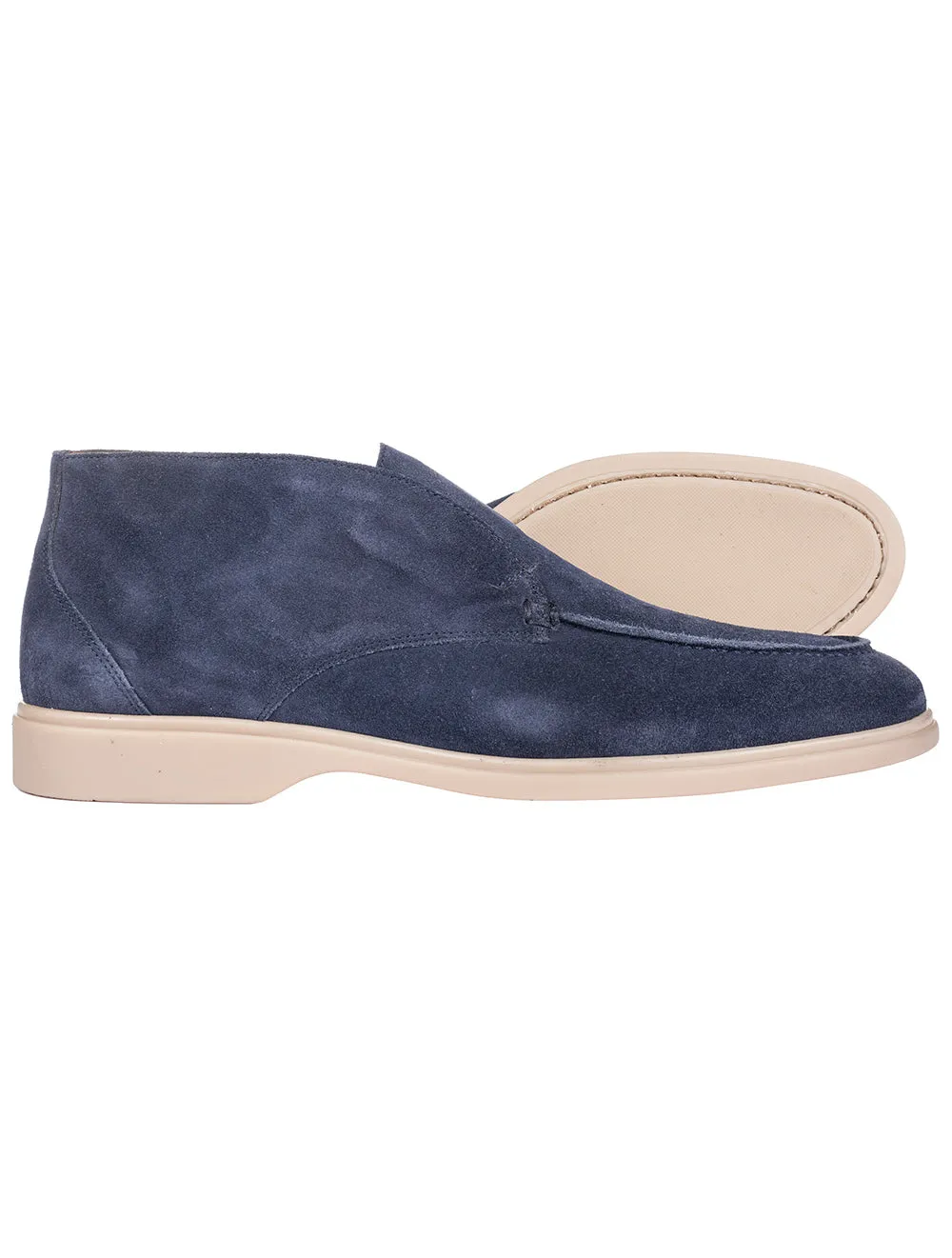 Suede Knöchelstiefel Marineblau
