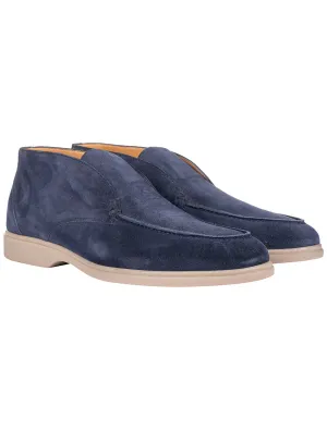 Suede Knöchelstiefel Marineblau