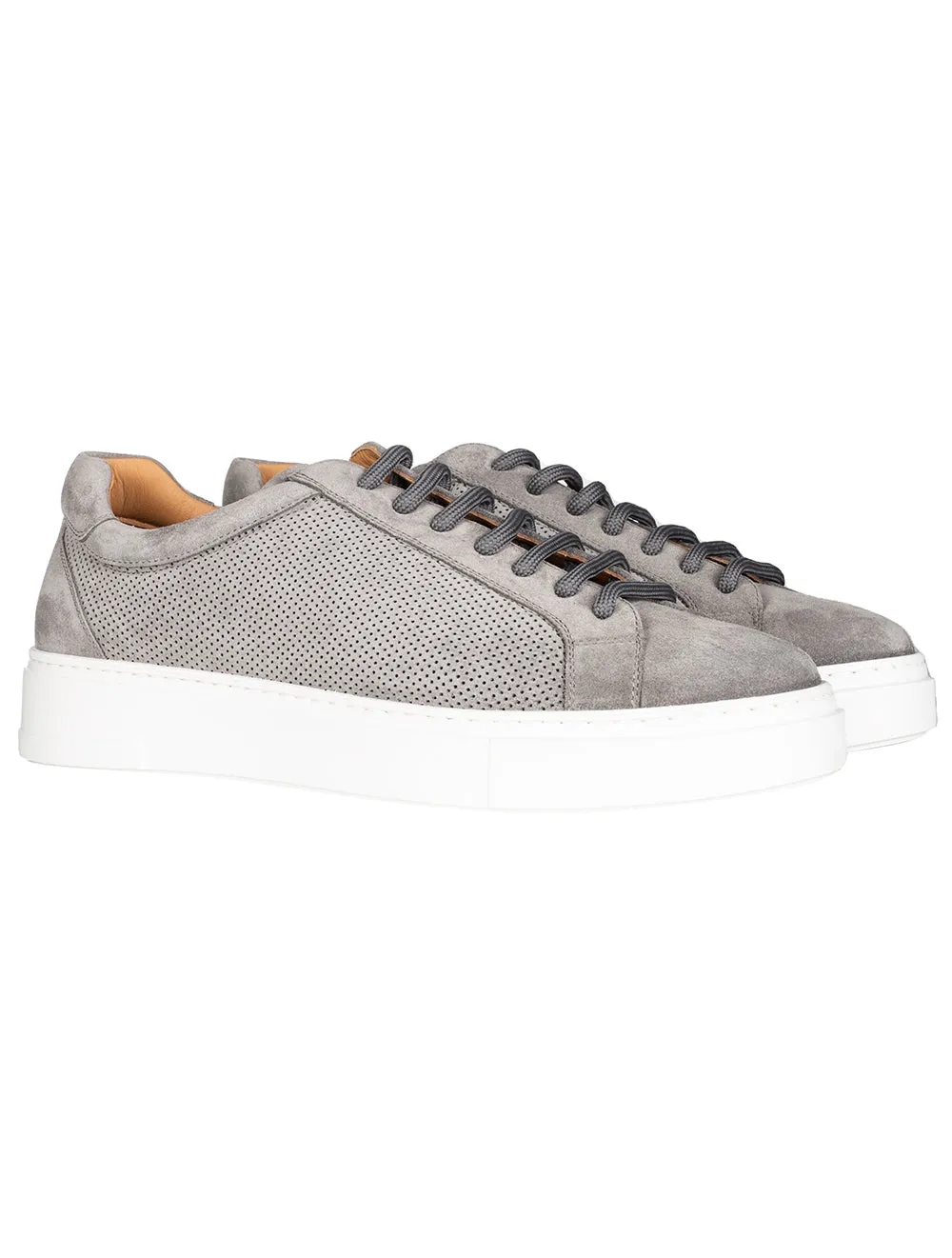 Graue Sneakers aus Wildleder
