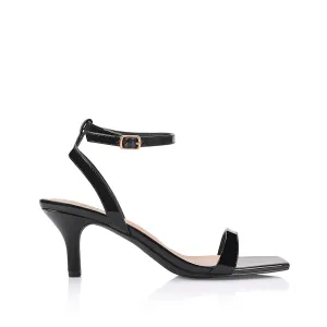 Tally Kitten Absatz Sandalen - Schwarz Lack