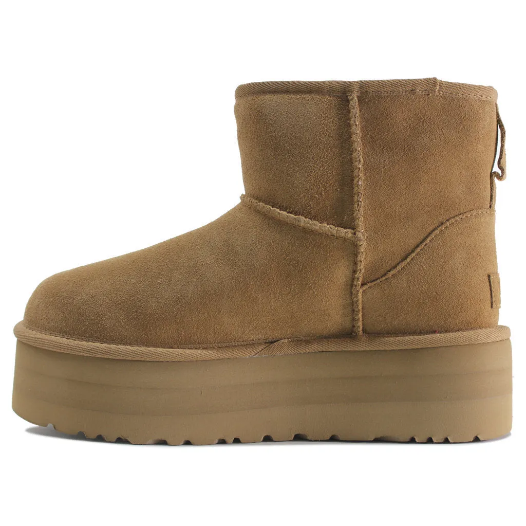 Ugg Classic Mini Wildleder Plateau-Stiefel für Damen