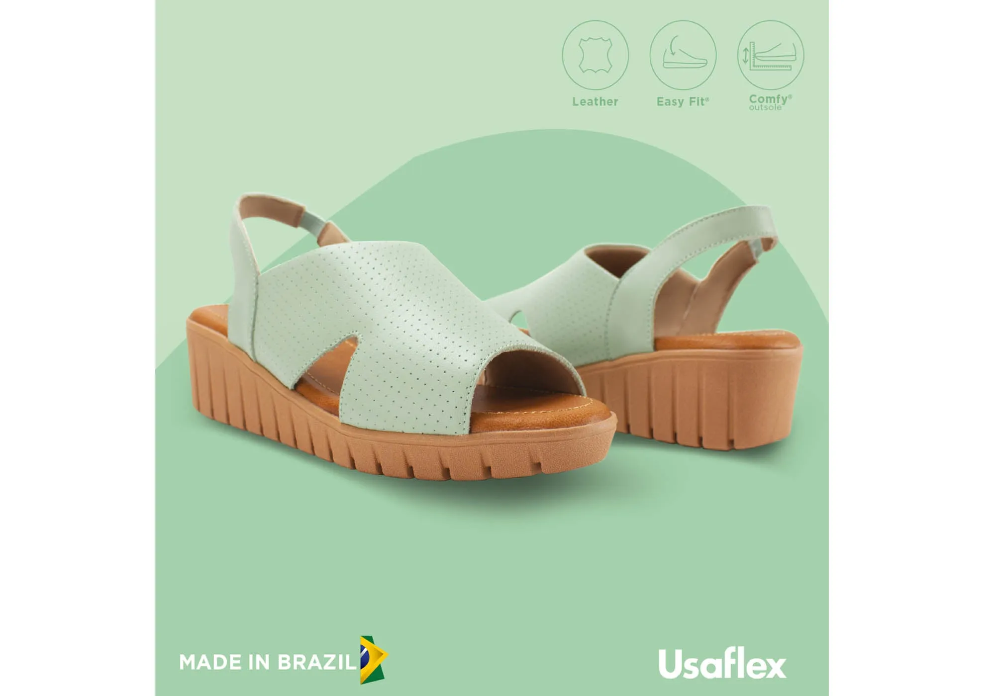 Usaflex Laken Damen Bequeme Ledersandalen Hergestellt In Brasilien Usaflex Schuhe