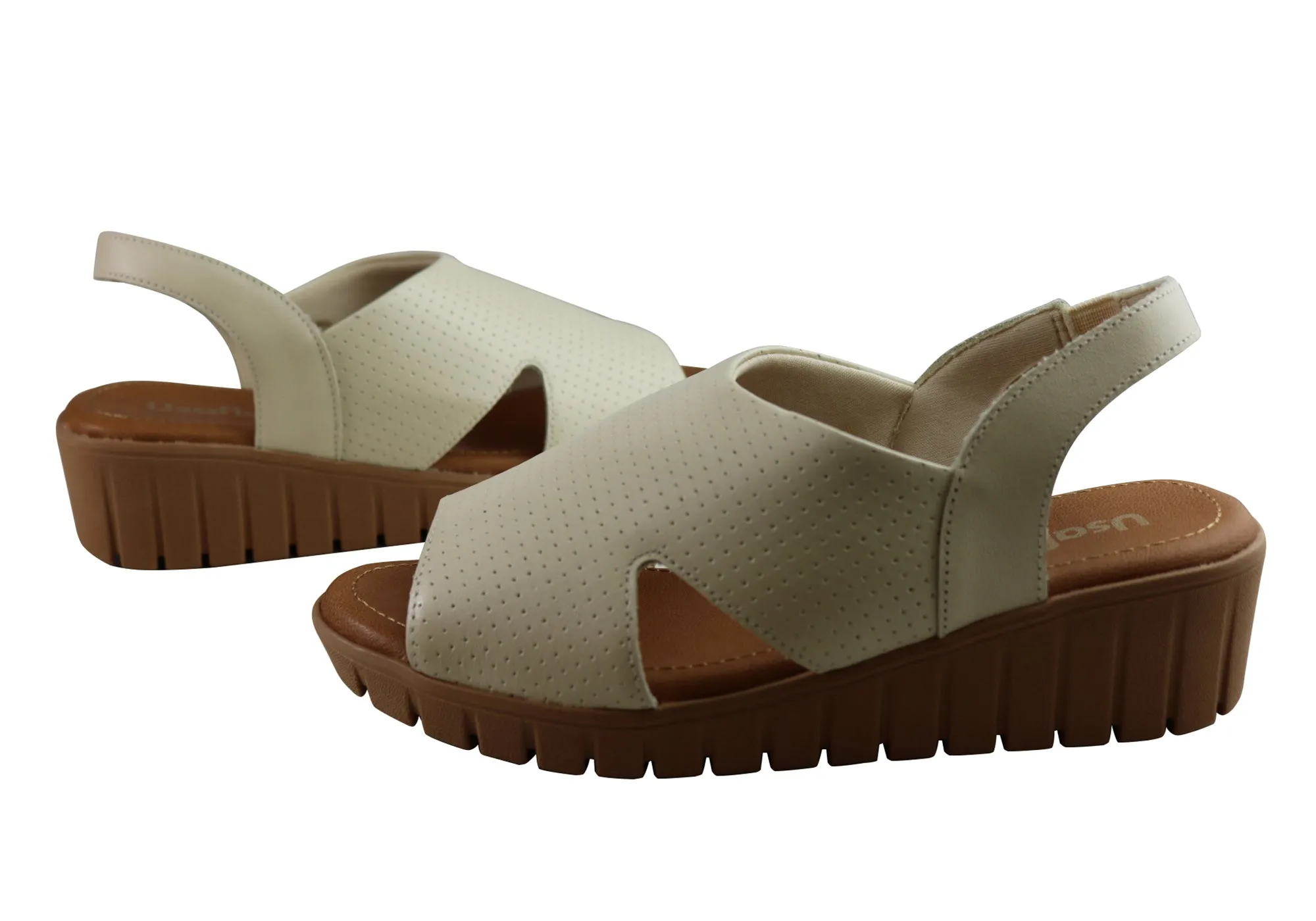 Usaflex Laken Damen Bequeme Ledersandalen Hergestellt In Brasilien Usaflex Schuhe