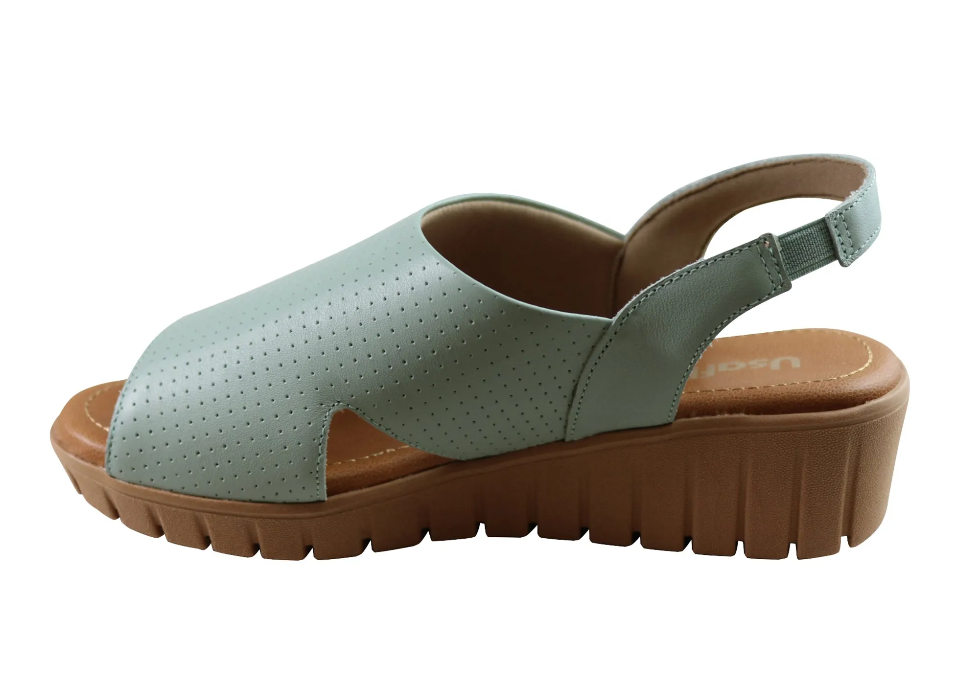 Usaflex Laken Damen Bequeme Ledersandalen Hergestellt In Brasilien Usaflex Schuhe