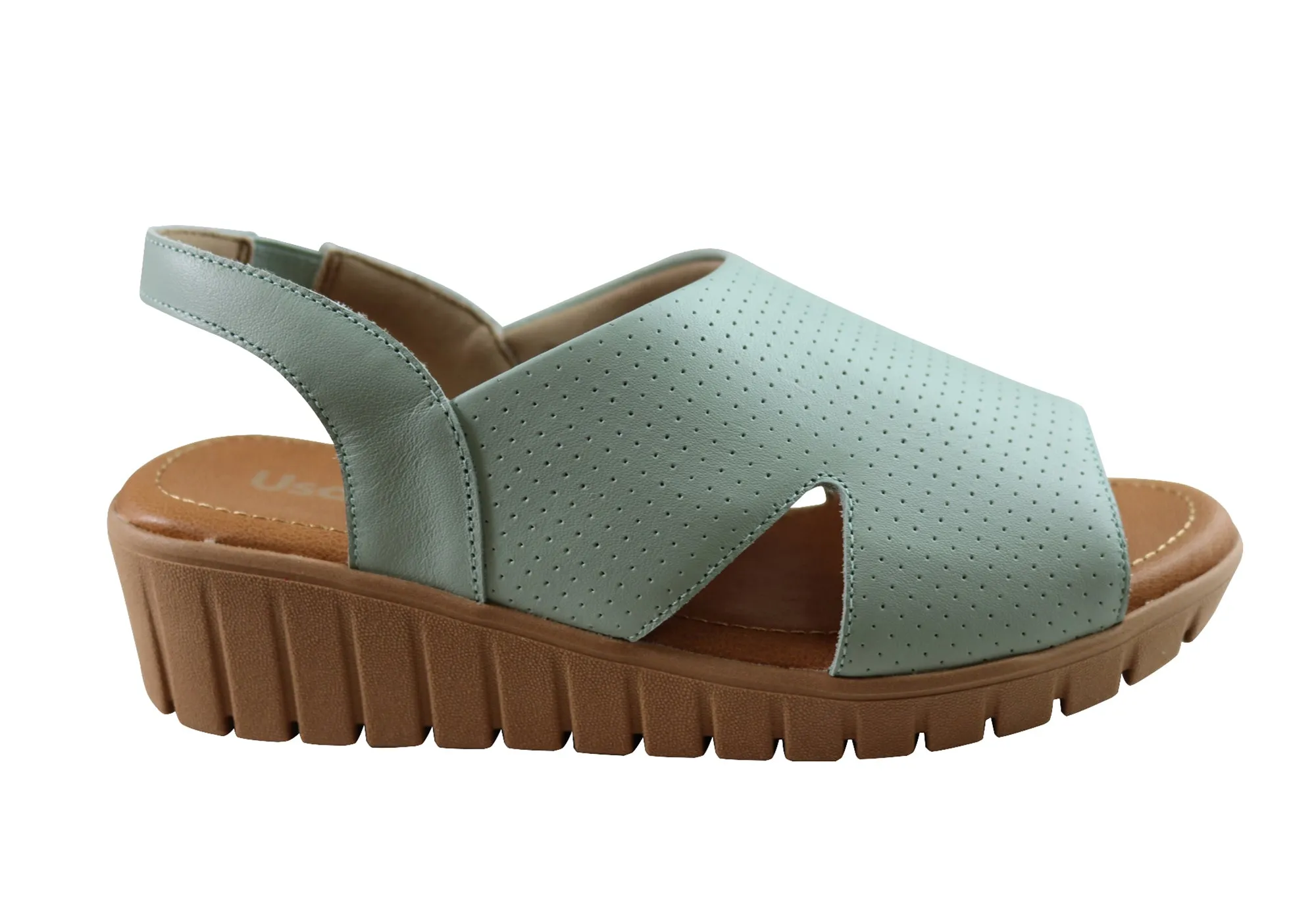 Usaflex Laken Damen Bequeme Ledersandalen Hergestellt In Brasilien Usaflex Schuhe