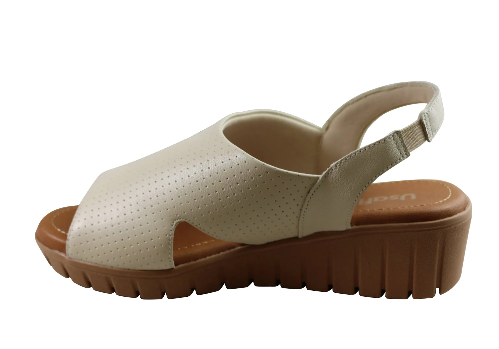 Usaflex Laken Damen Bequeme Ledersandalen Hergestellt In Brasilien Usaflex Schuhe