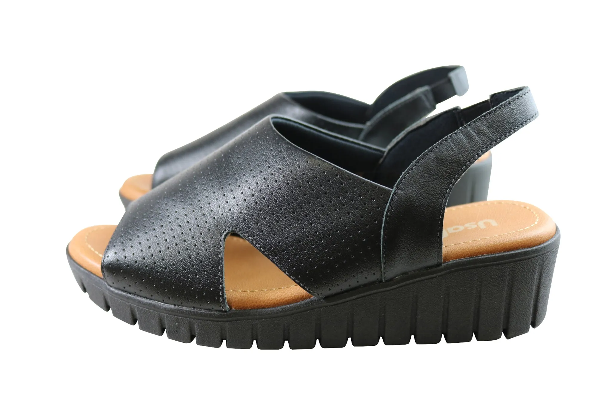 Usaflex Laken Damen Bequeme Ledersandalen Hergestellt In Brasilien Usaflex Schuhe
