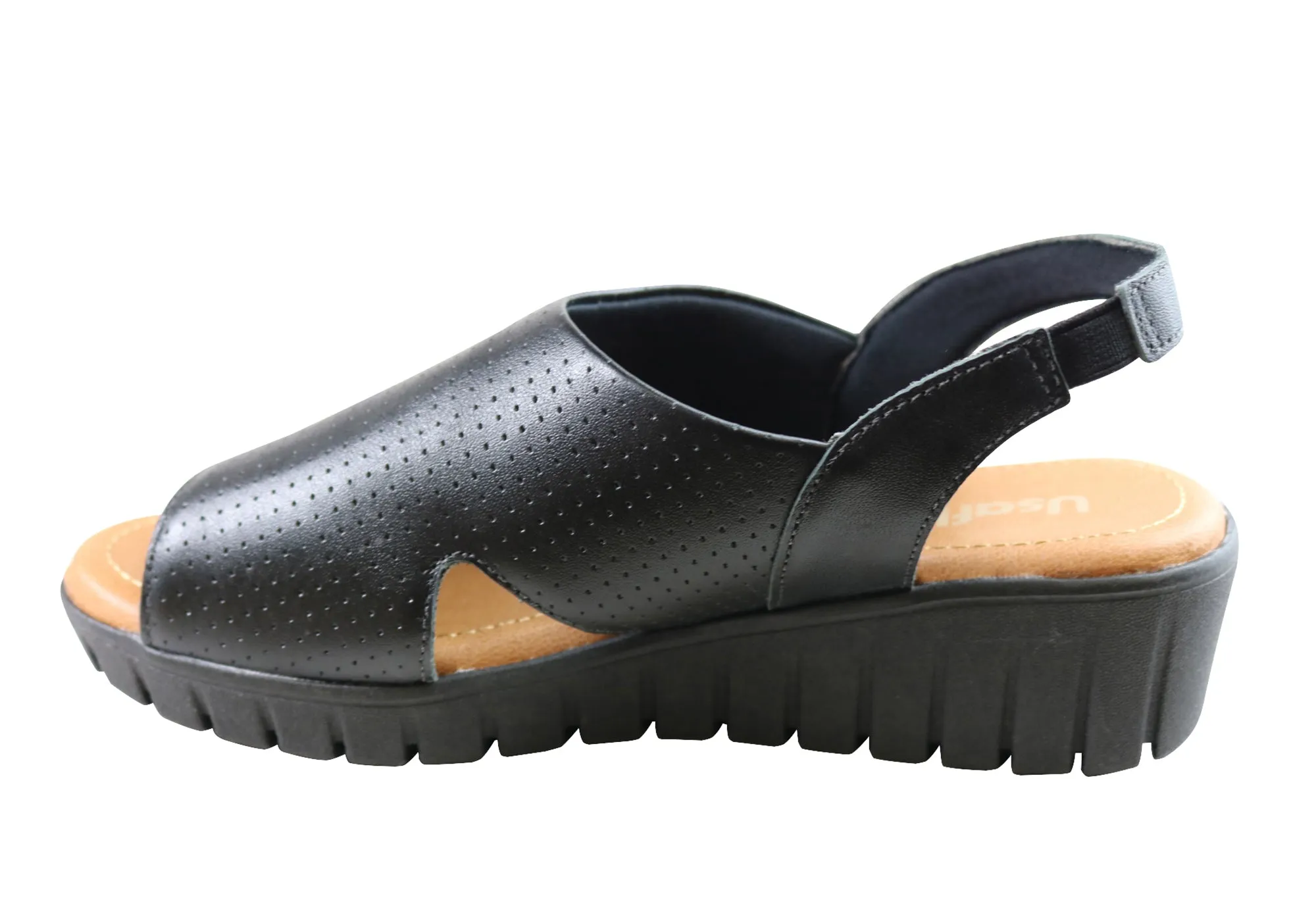 Usaflex Laken Damen Bequeme Ledersandalen Hergestellt In Brasilien Usaflex Schuhe