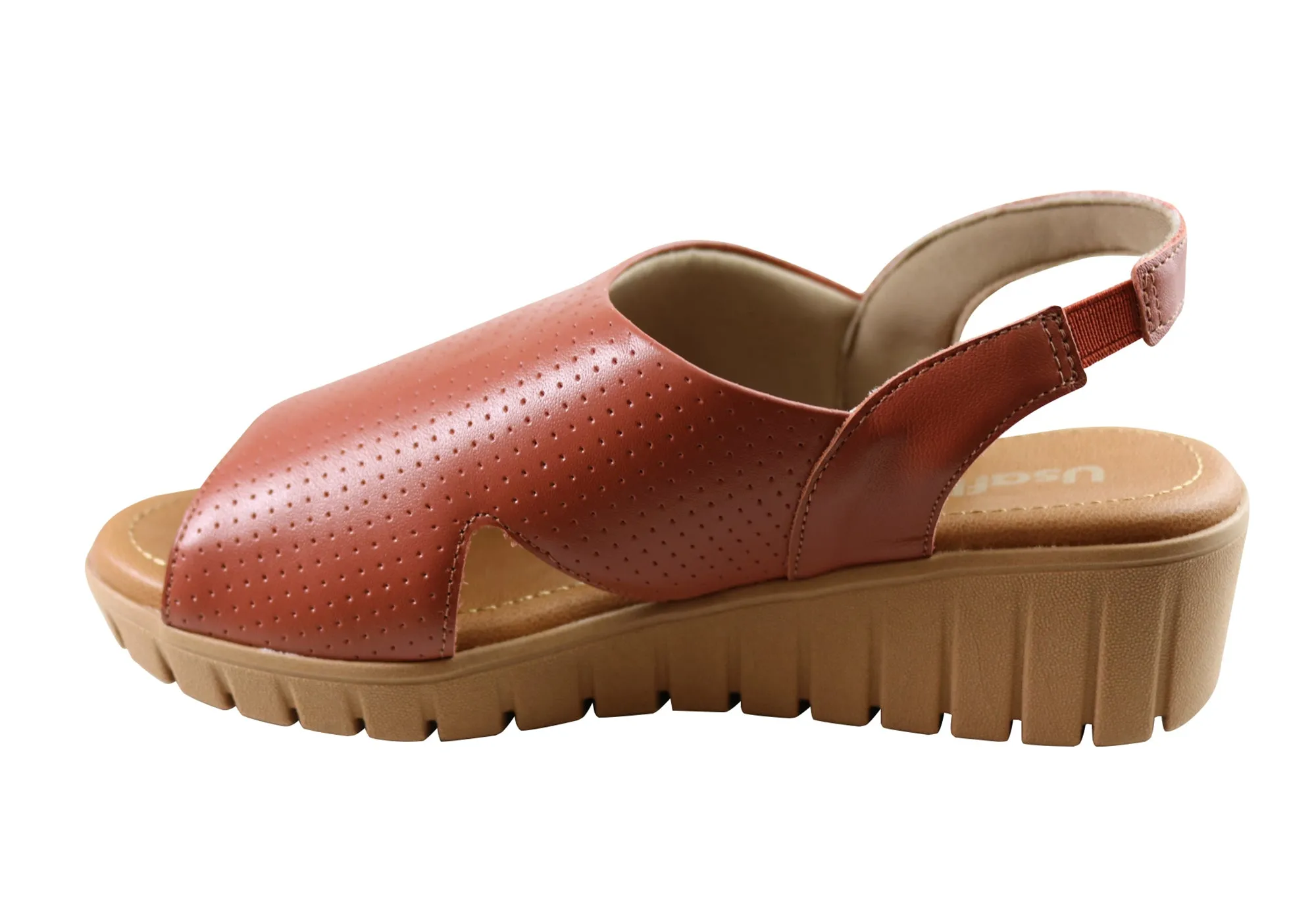 Usaflex Laken Damen Bequeme Ledersandalen Hergestellt In Brasilien Usaflex Schuhe