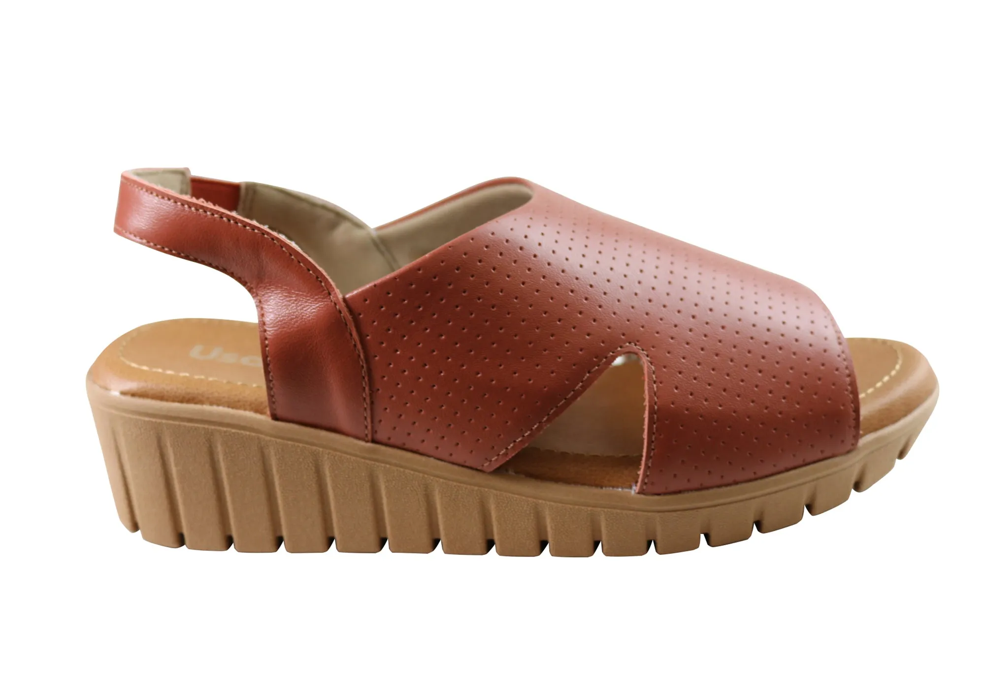 Usaflex Laken Damen Bequeme Ledersandalen Hergestellt In Brasilien Usaflex Schuhe