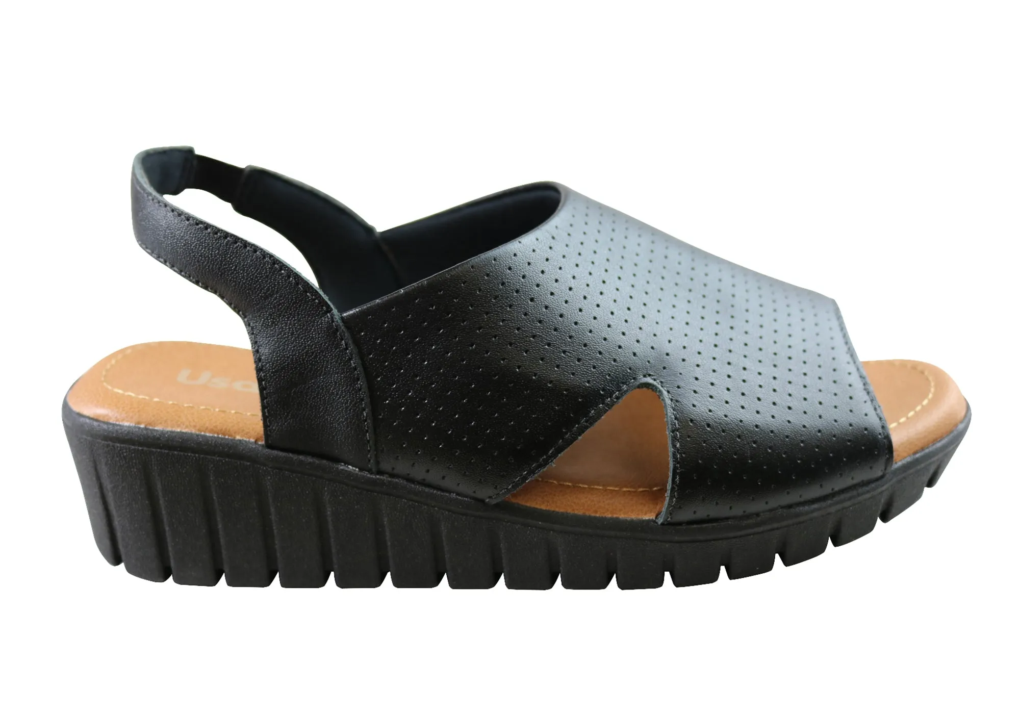 Usaflex Laken Damen Bequeme Ledersandalen Hergestellt In Brasilien Usaflex Schuhe