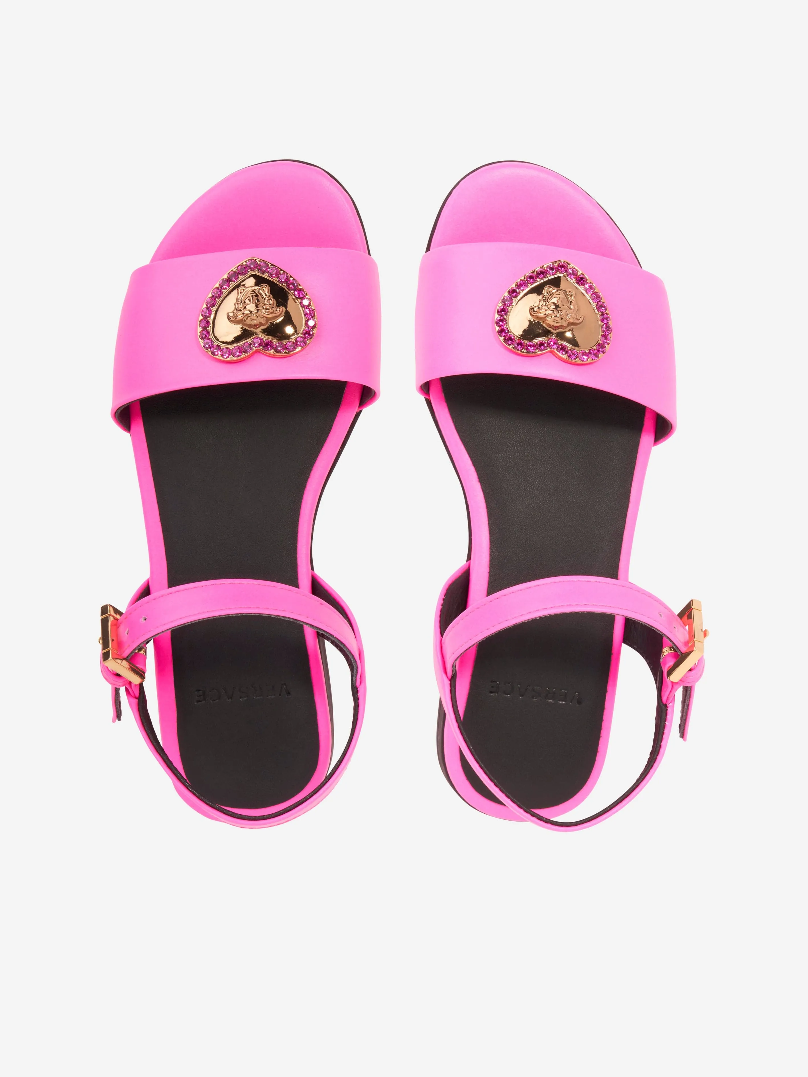 Versace Girls Heart Logo Sandalen in Rosa