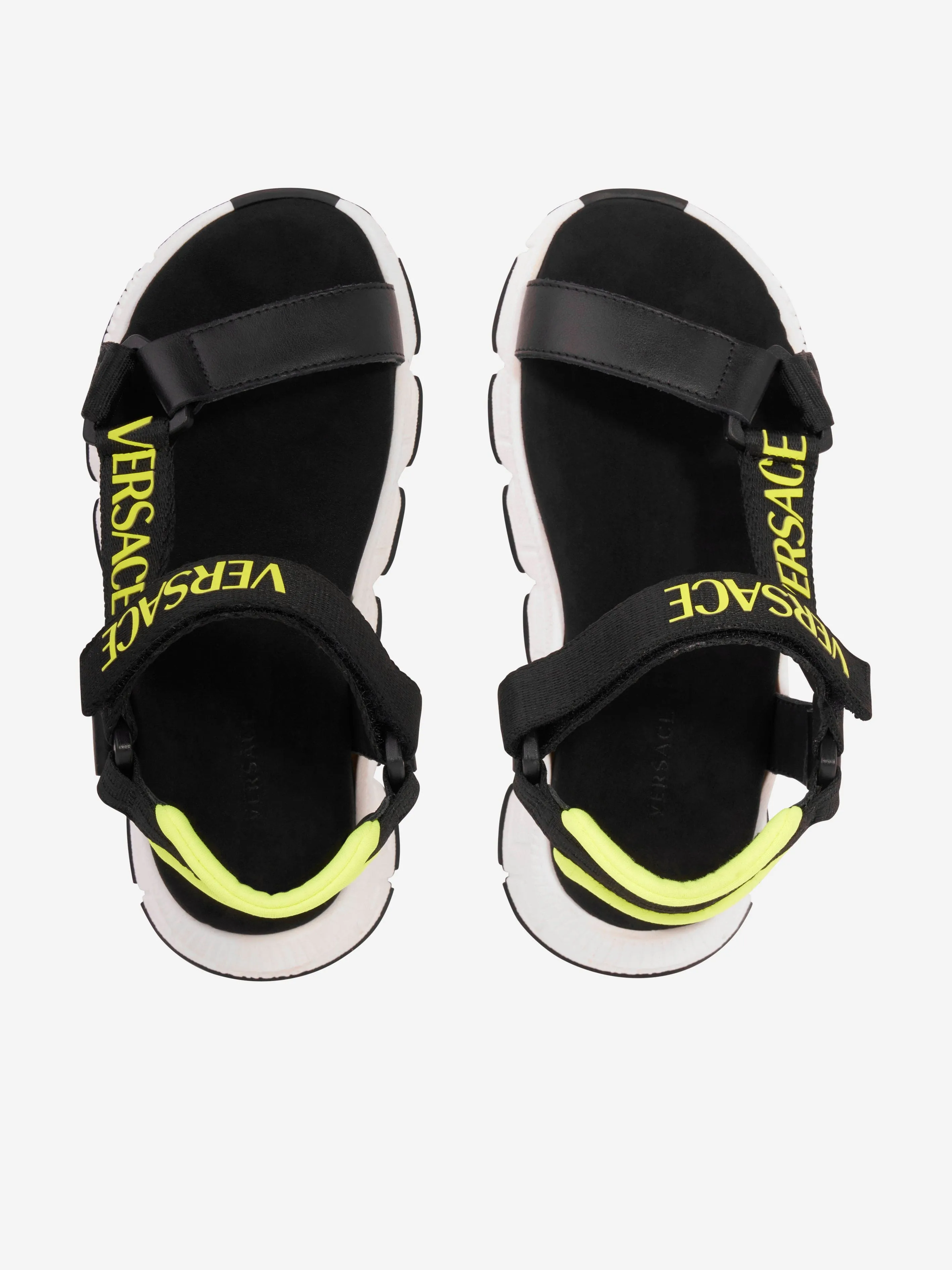 Versace Kids Logo-Riemchen Sandalen in Schwarz