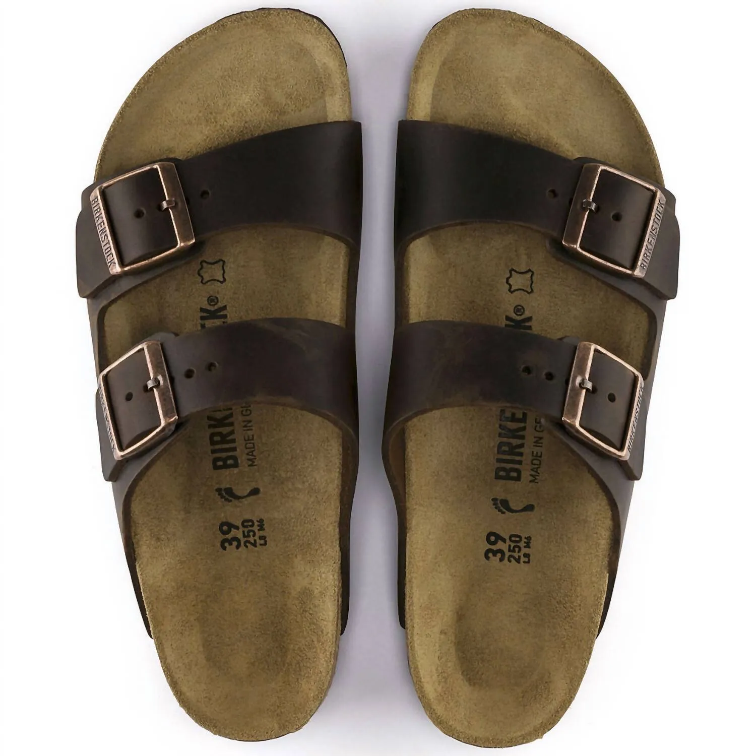 Arizona Sandalen aus geöltem Leder für Damen - schmal/mittel in Habana