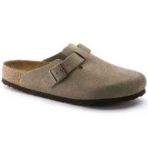 Damen Boston Soft Footbed Wildleder Hausschuhe - Mittel/eng in Taube