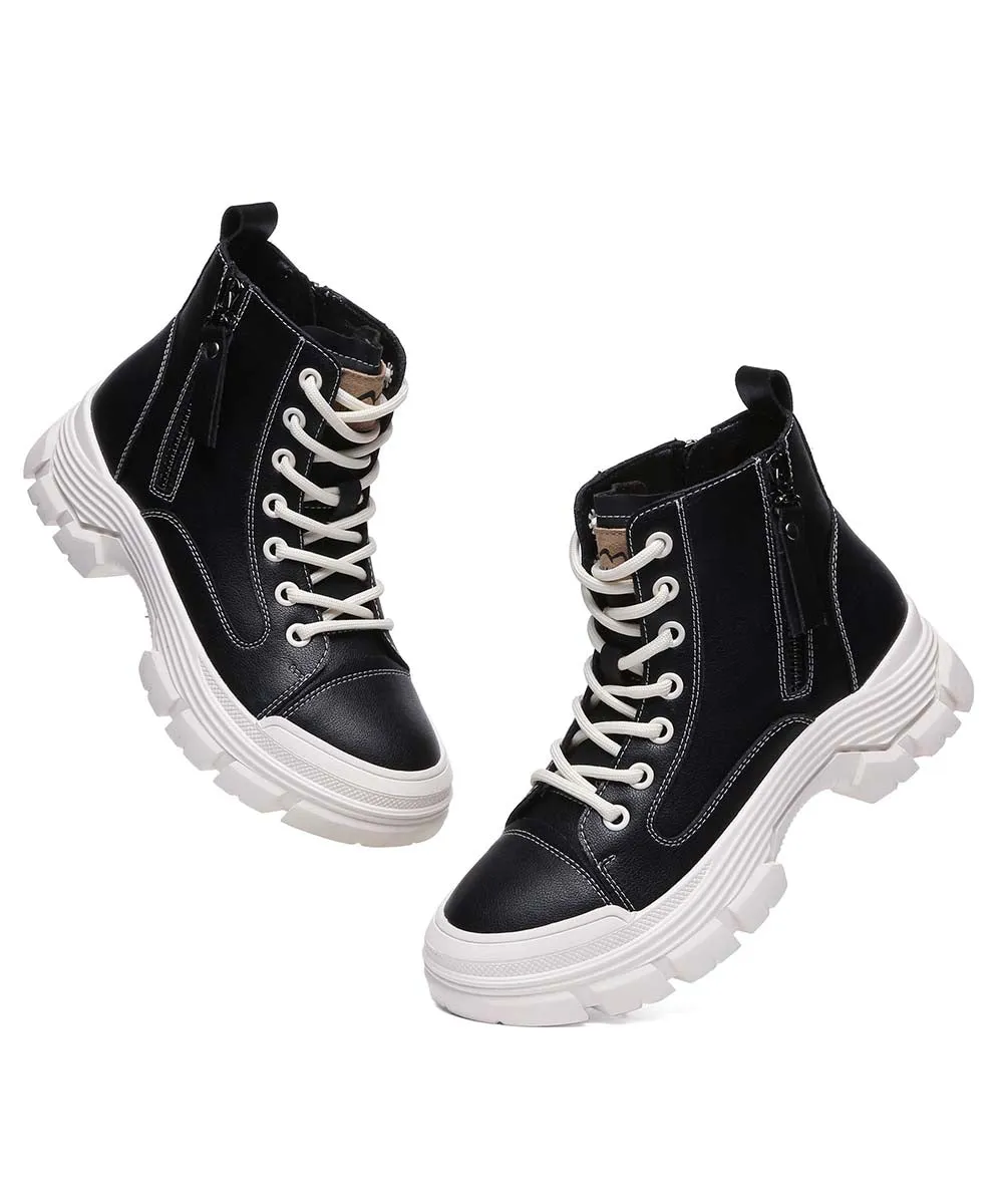 Damenschuhe UGG Stiefel aus Leder im Tallenschritt
