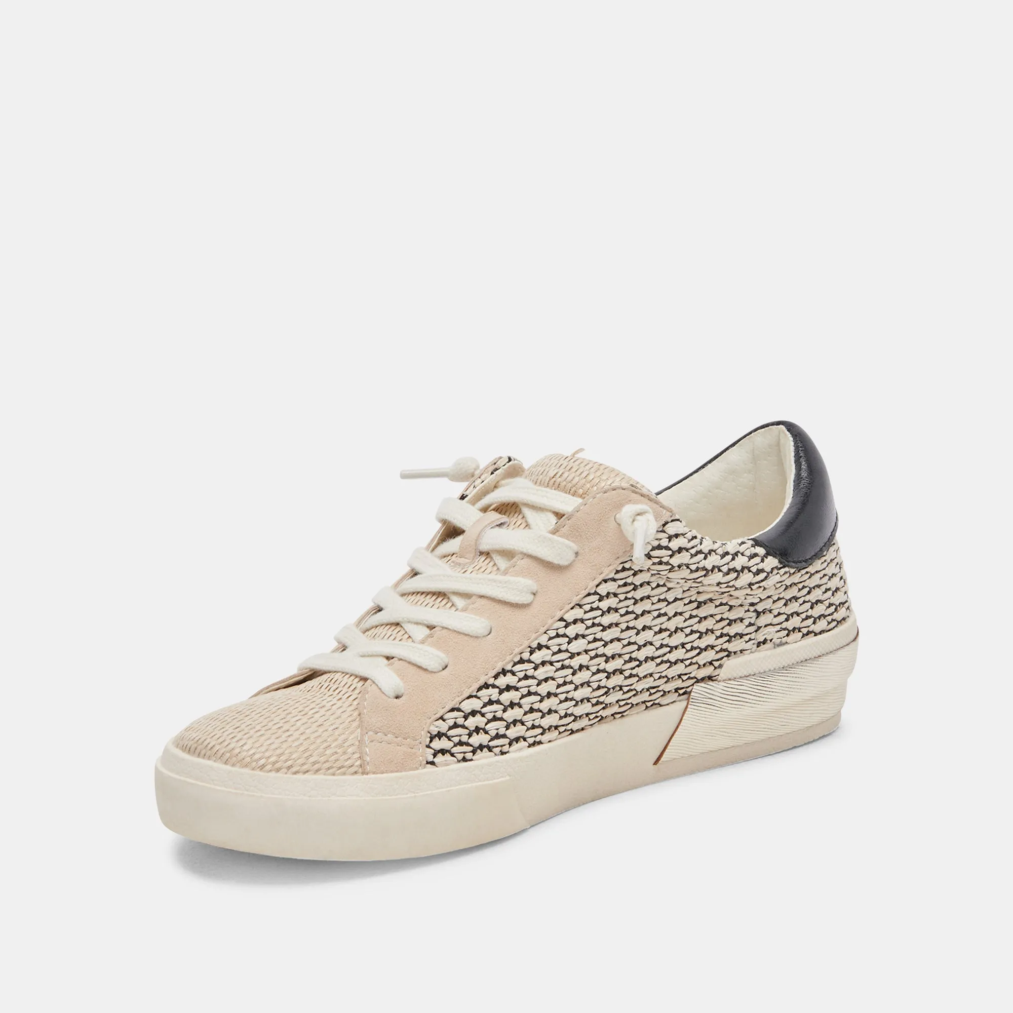 ZINA SNEAKERS SCHWARZ NATUR RAFFIA