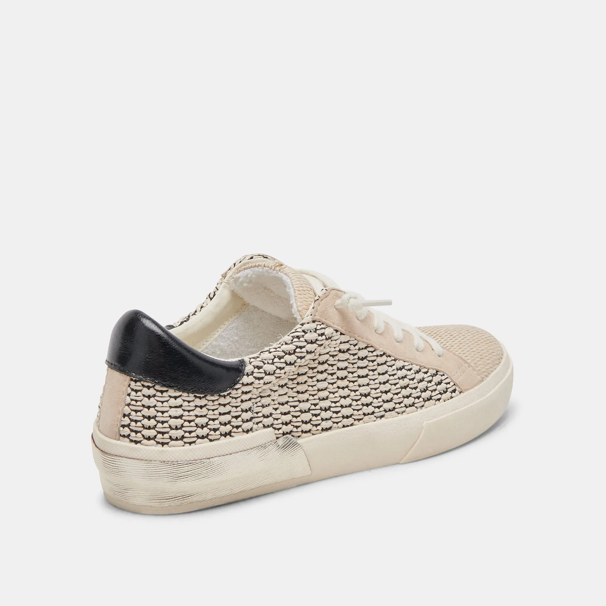 ZINA SNEAKERS SCHWARZ NATUR RAFFIA