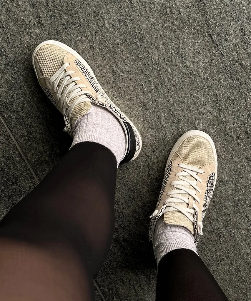 ZINA SNEAKERS SCHWARZ NATUR RAFFIA