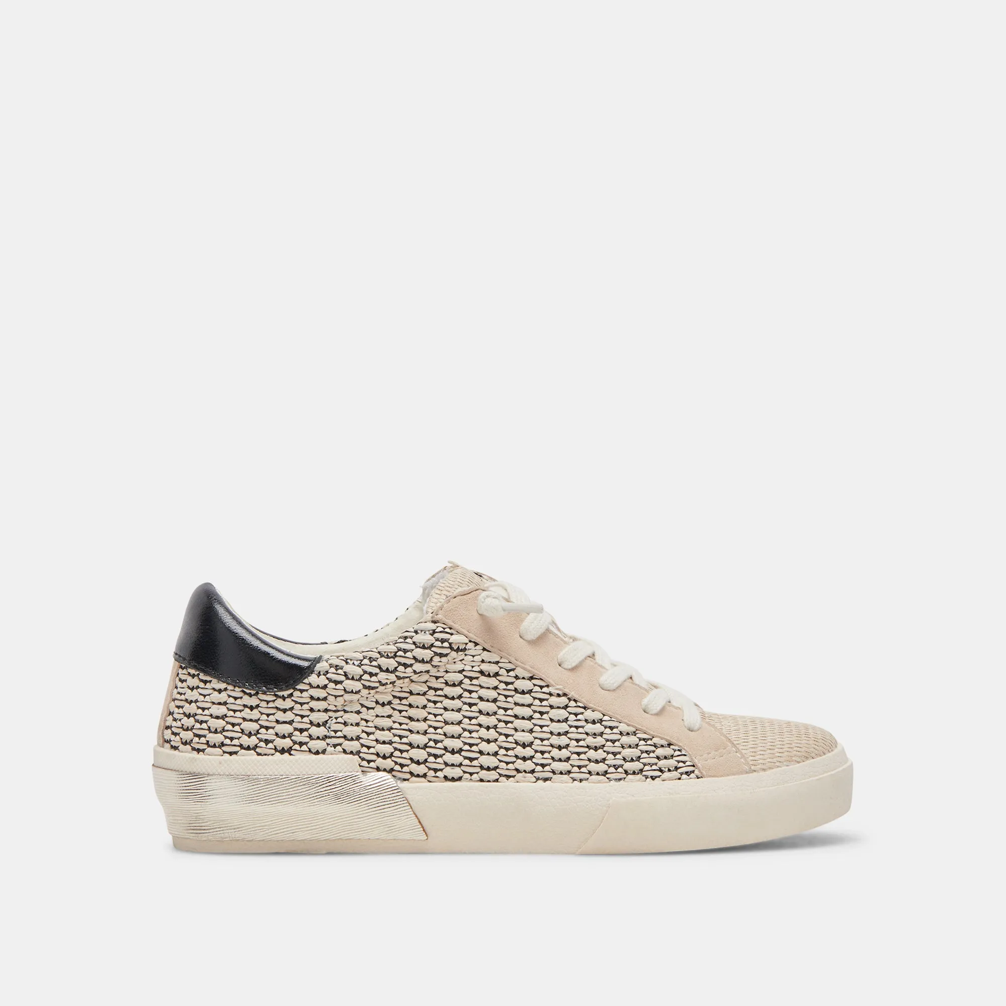 ZINA SNEAKERS SCHWARZ NATUR RAFFIA