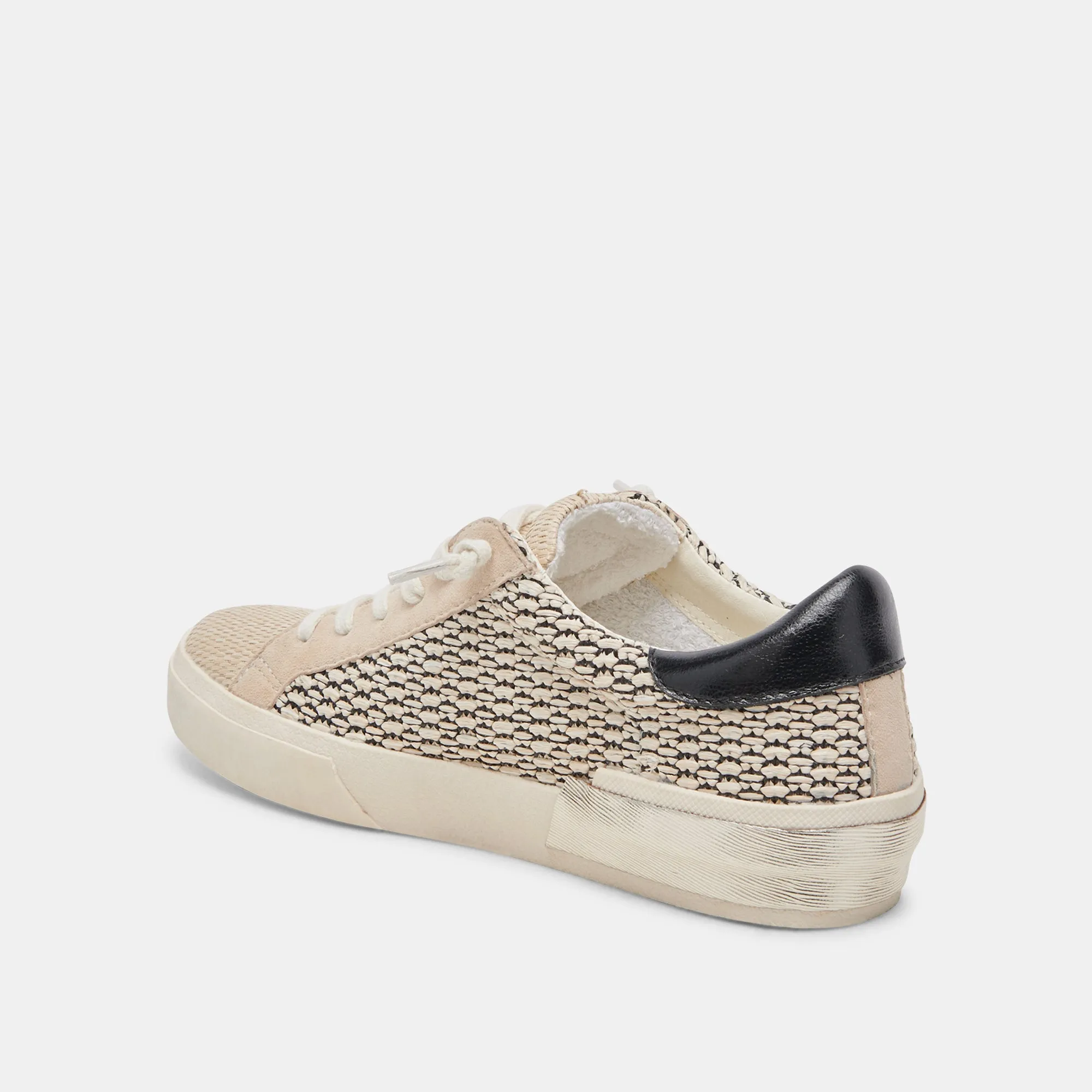 ZINA SNEAKERS SCHWARZ NATUR RAFFIA