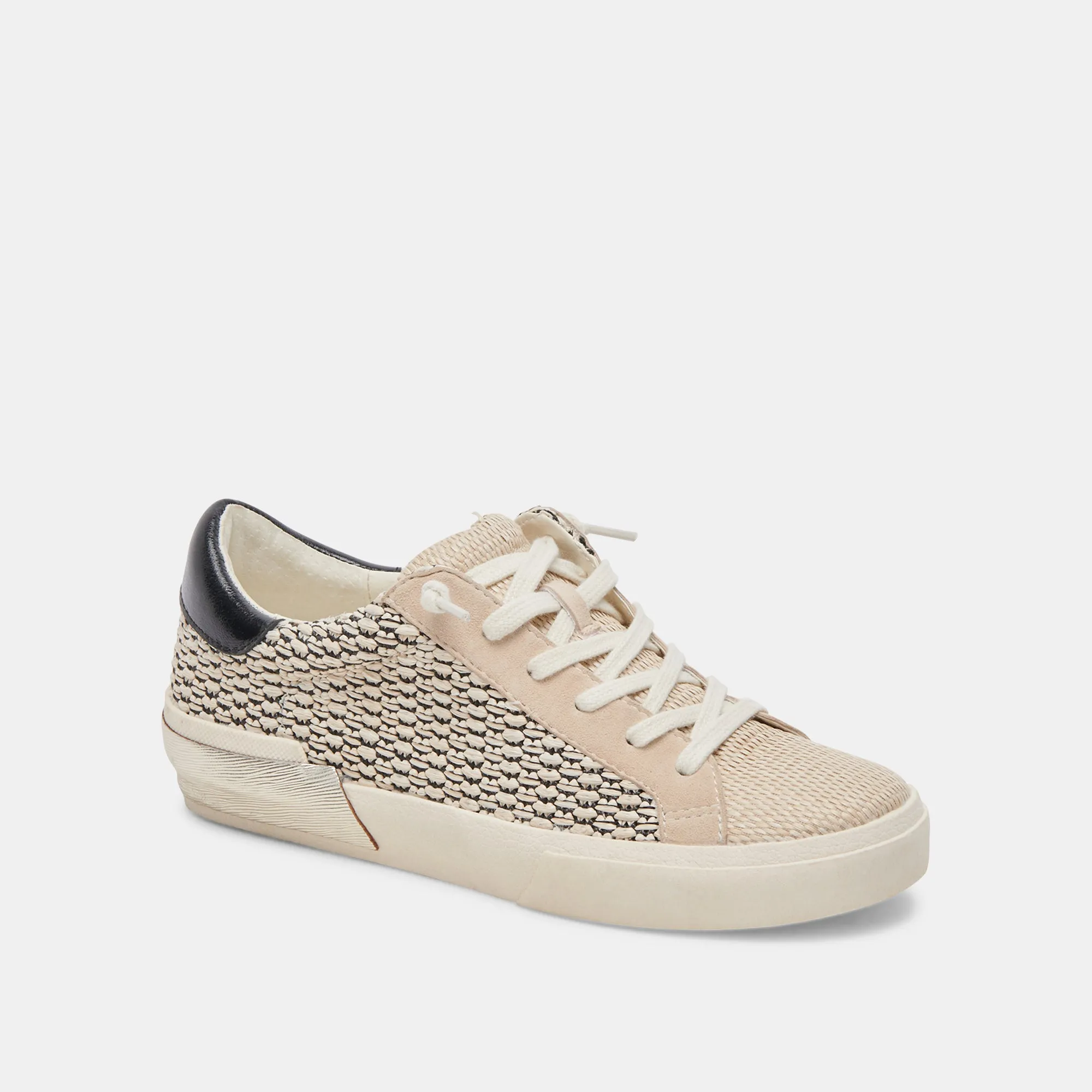 ZINA SNEAKERS SCHWARZ NATUR RAFFIA