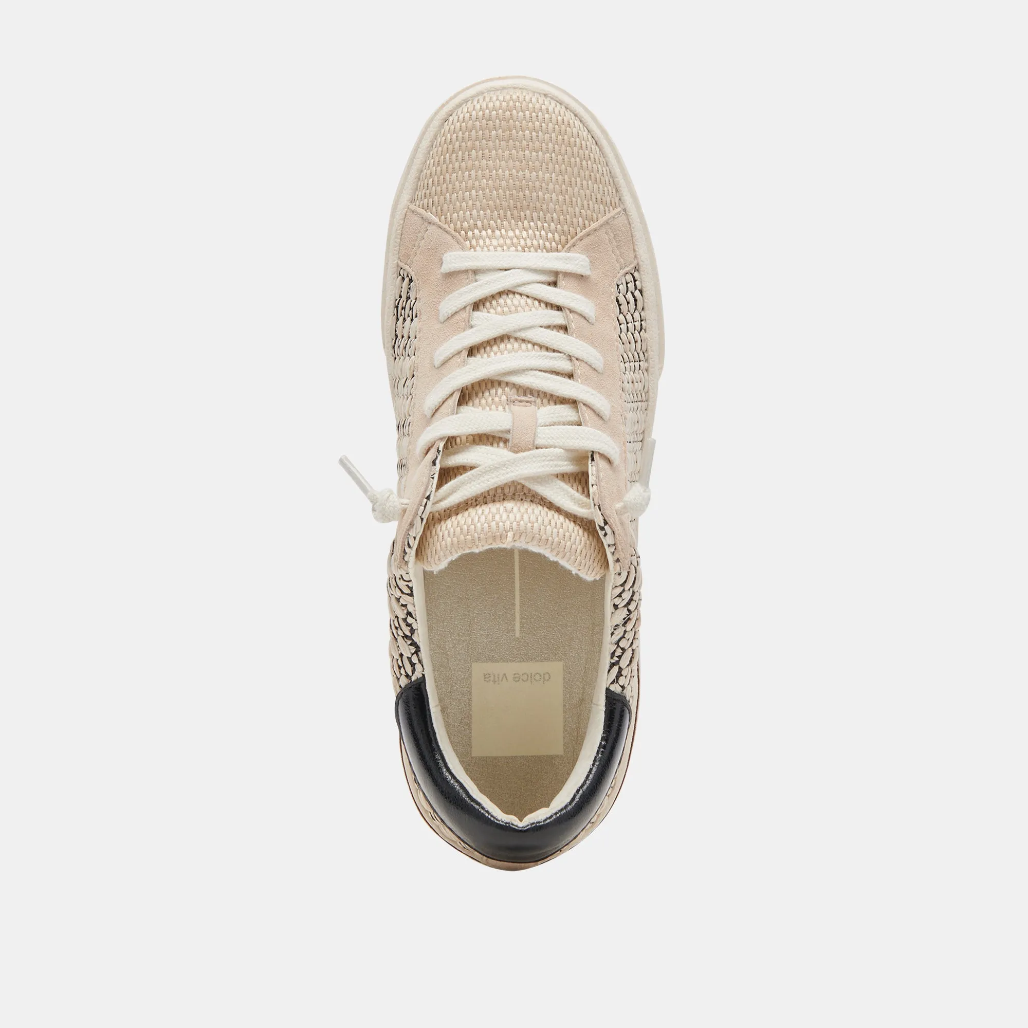 ZINA SNEAKERS SCHWARZ NATUR RAFFIA