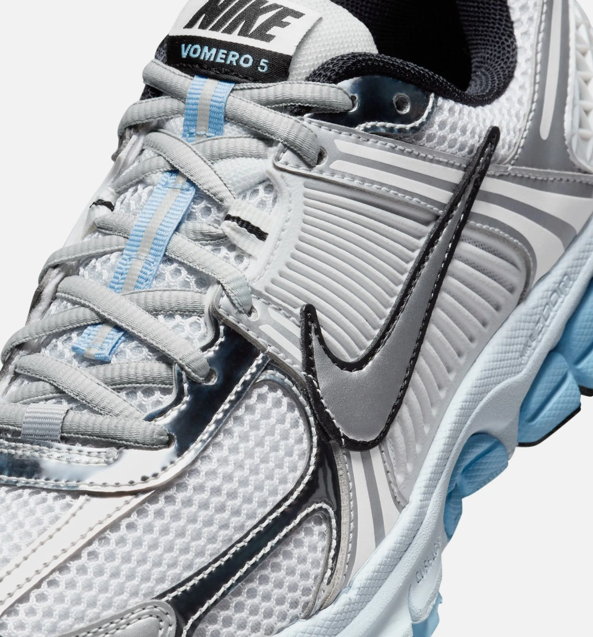 Zoom Vomero 5 Metallic Silber Blaustich Damen Lifestyle-Schuh - Weiß/Metallic Silber/Reinplatin/Blauton/Platinton/Schwarz